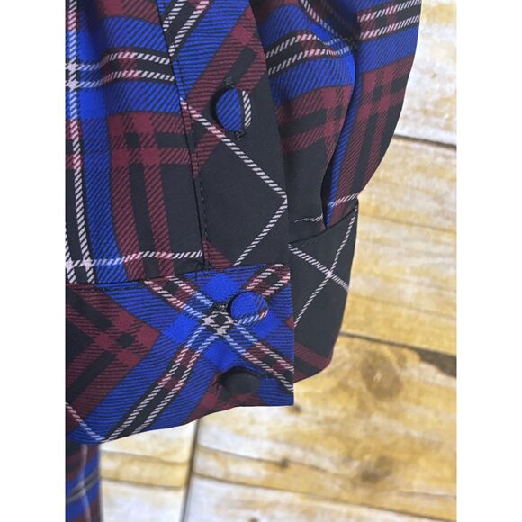 TORRID MADISON GEORGETTE PLAID CASUAL SEMI SHEER BUTTON FRONT PLUS SIZE BLOUSE - Picture 3 of 3